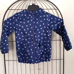 Toddler girls' navy blue and pink hooded spring jacket by Carter's; size 5t